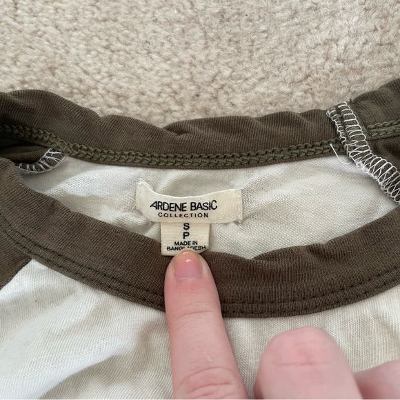 green and white baseball tee - Picture 3 of 6